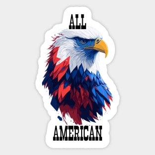 All American Fourth of July Bald Eagle Sticker